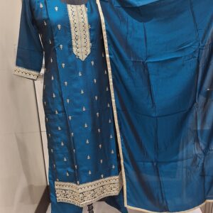 teal blue festive ethnic 3 piece set